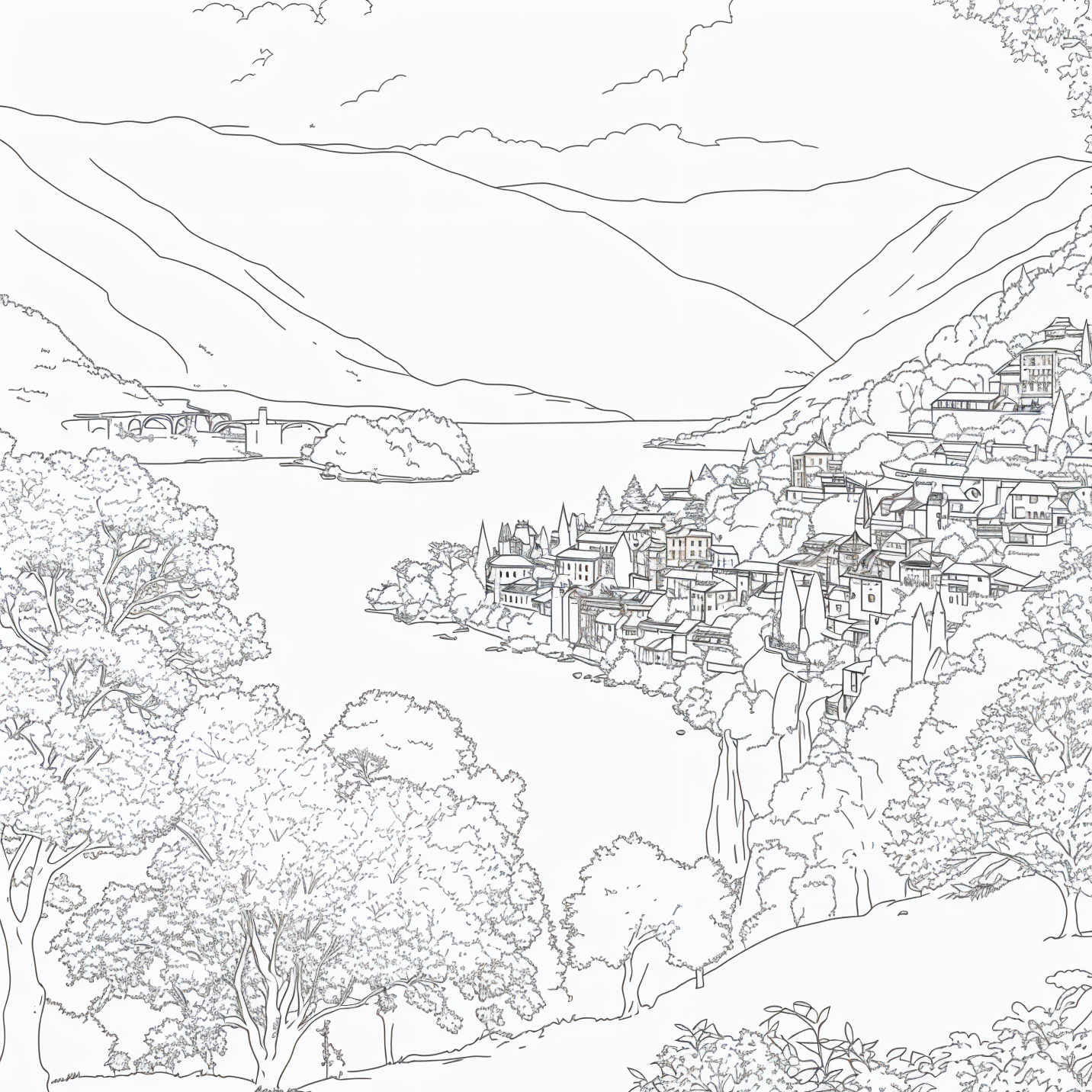 Scenery Line Art